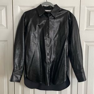 Zara Faux Leather Oversized Top size medium